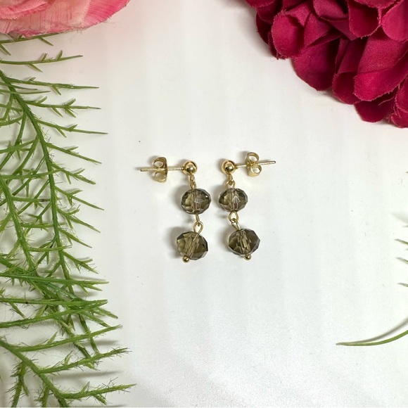 Saval Jewelry Jewelry - NEW⚜️ Smoky Crystal Dangly Earrings
